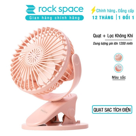 Quạt mini tích điện để bàn cầm tay Rockspace quạt kẹp bàn dùng liên tục đến 3h bảo hành 12 tháng
