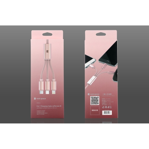 Cáp Rock dây dù 3 cổng Lightning / Micro USB/ chuẩn C