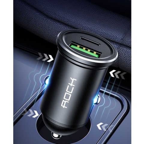 Tẩu sạc xe hơi Rockspace H13 cổng kép A + C PD 20W , nhỏ gọn sạc không nóng máy hàng chính hãng có bảo hành 12 tháng