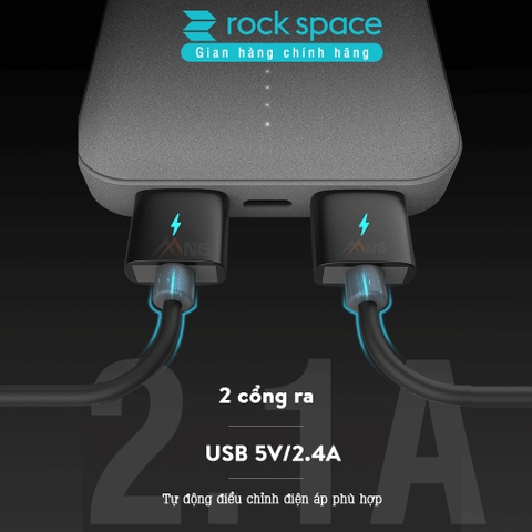 Pin sạc dự phòng mini chính hãng Rockspace P51 dung lượng thực 10.000 mAh