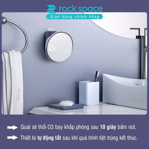 Máy tạo Ozone diệt khuẩn, khử mùi Rockspace O3 dùng trên xe hơi, phòng tắm, tủ quần áo, 2 màu xanh, bạc Hàng chính hãng