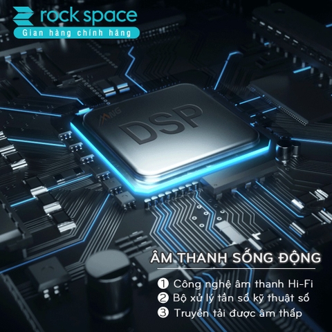 Tai nghe bluetooth không dây nhét tai Rockspace EB100, tw5, có mic, chơi game, nghe nhạc, chính hãng bảo hành 12 tháng
