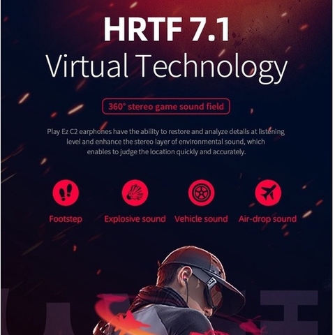 Tai nghe nhét tai Rockspace Gaming C2 chân typeC chơi game nghe nhạc - Hàng chính hãng bảo hành 12 tháng lỗi 1 đổi 1