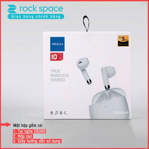 Tai nghe bluetooth không dây nhét tai Rockspace EB300 TWS có mic hàng chính hãng bảo hành 12 tháng