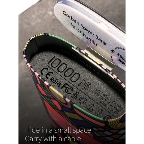 Pin sạc dự phòng chính hãng WK Gorben 10,000 mAh nhôm nguyên khối cho iphone samsung bảo hành năm