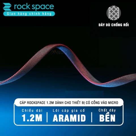 Dây sạc IP chính hãng Rockspace M2 chuẩn sạc nhanh ổn định có đèn led bảo hành 1 năm