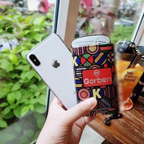 Pin sạc dự phòng chính hãng WK Gorben 10,000 mAh nhôm nguyên khối cho iphone samsung bảo hành năm