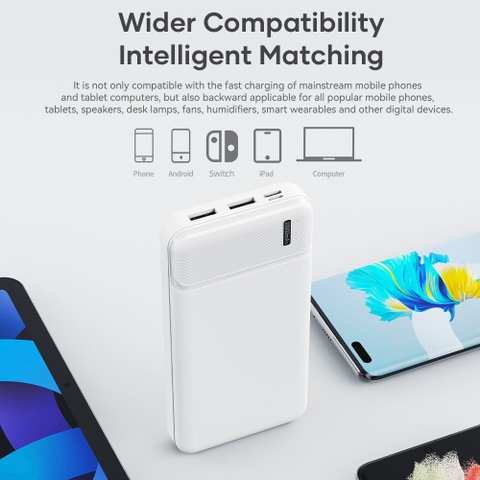 Pin sạc dự phòng Rockspace P100 dung lượng thực 20000mAh, sạc nhanh không nóng máy cho iphone, samsung Hàng chính hãng