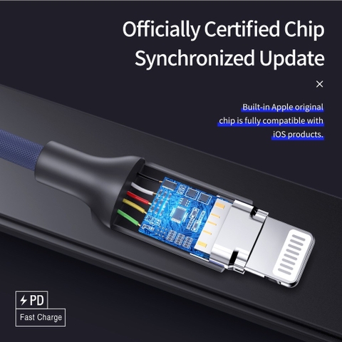 Dây cáp MFI sạc nhanh iphone Rockspace A1 dây dù chuẩn PD typeC to lightning bảo hành 12 tháng