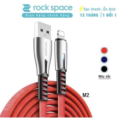 Dây sạc IP chính hãng Rockspace M2 chuẩn sạc nhanh ổn định có đèn led bảo hành 1 năm