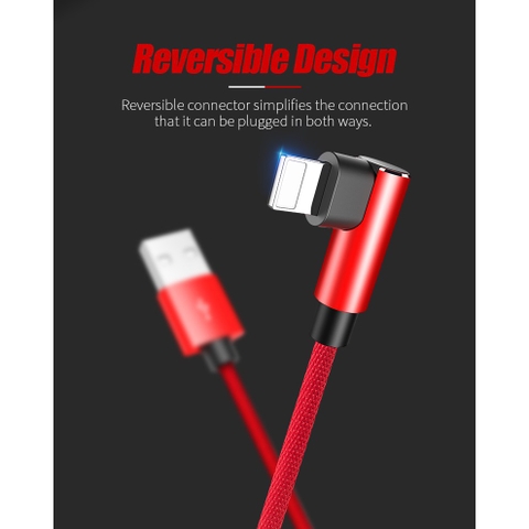 Dây sạc nhanh cho iphone hình chữ L dây dù Rockspace - Hàng chính hãng bảo hành 12 tháng 1 đổi 1