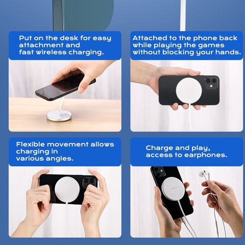 Đế sạc không dây Magsafe sạc nhanh 15w Rockspace W33 dùng cho iphone android hàng chính hãng có bảo hành