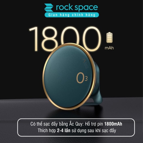 Máy tạo Ozone diệt khuẩn, khử mùi Rockspace O3 dùng trên xe hơi, phòng tắm, tủ quần áo, 2 màu xanh, bạc Hàng chính hãng