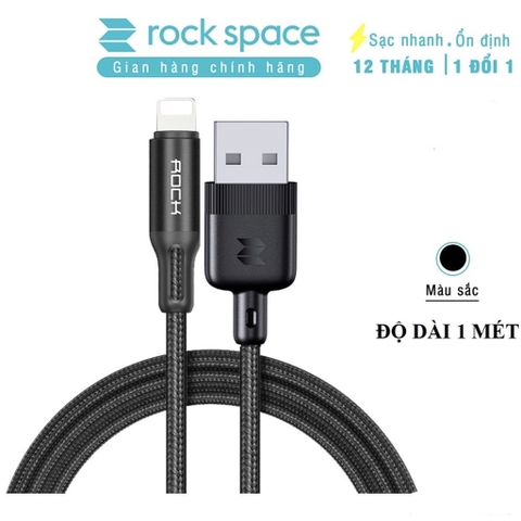 Dây Sạc nhanh IP Rockspace R2 chuẩn sạc nhanh dây dù dài 1m siêu bền-Hàng bảo hành 12 tháng