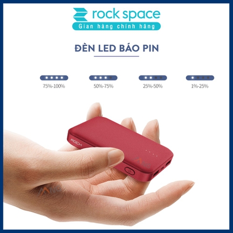 Pin sạc dự phòng mini chính hãng Rockspace P51 dung lượng thực 10.000 mAh