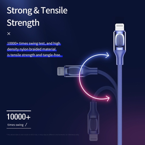 Dây cáp MFI sạc nhanh iphone Rockspace A1 dây dù chuẩn PD typeC to lightning bảo hành 12 tháng