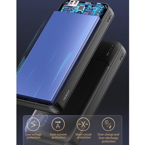 Pin sạc dự phòng rockspacde P200 20000mAh sạc cho mọi dòng điện thoại - Hàng chính hãng bảo hành 12 tháng
