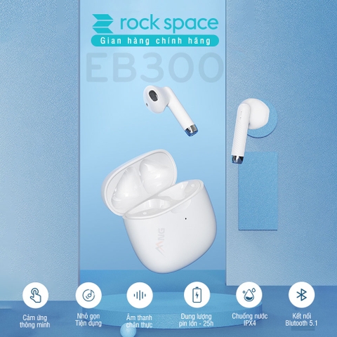 Tai nghe bluetooth không dây nhét tai Rockspace EB300 TWS có mic hàng chính hãng bảo hành 12 tháng
