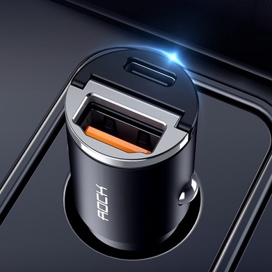 Tẩu sạc xe hơi Rockspace H15 cổng kép A+C PD 30W Car nhỏ gọn sạc không nóng máy BH 12 tháng