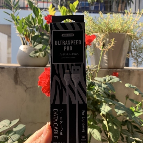 Cáp sạc chân lightning WK-WDC041 cho iphone,  dây tròn fast speed cable màu trắng - Hàng chính hãng có bảo hành