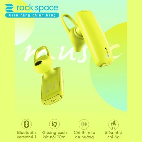 Tai nghe không dây đơn chống ồn Rockspace bluetooth Candy dành cho iphone, Samsung, Xiaome - Hàng chính hãng