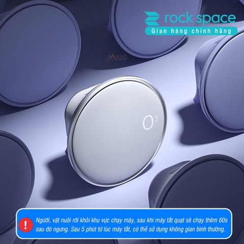 Máy tạo Ozone diệt khuẩn, khử mùi Rockspace O3 dùng trên xe hơi, phòng tắm, tủ quần áo, 2 màu xanh, bạc Hàng chính hãng