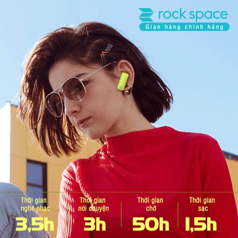 Tai nghe không dây đơn chống ồn Rockspace bluetooth Candy dành cho iphone, Samsung, Xiaome - Hàng chính hãng