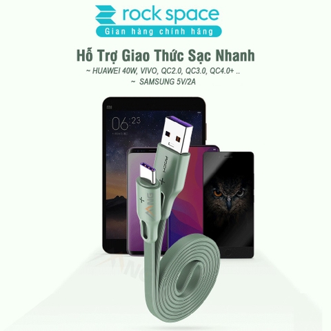 Dây Sạc Samsung Chính Hãng Rockspace S1 kết nối typeC, sạc nhanh, dây dẹt chống rối Bảo Hành 12 tháng