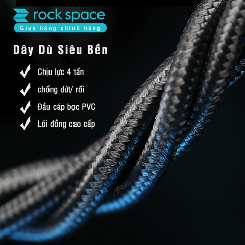 Dây Cáp Sạc Chính Hãng ba đầu Rockspace G15 Lightning, Micro, TypeC  dây dù, sạc 3 thiết bị cùng lúc BH 1 năm