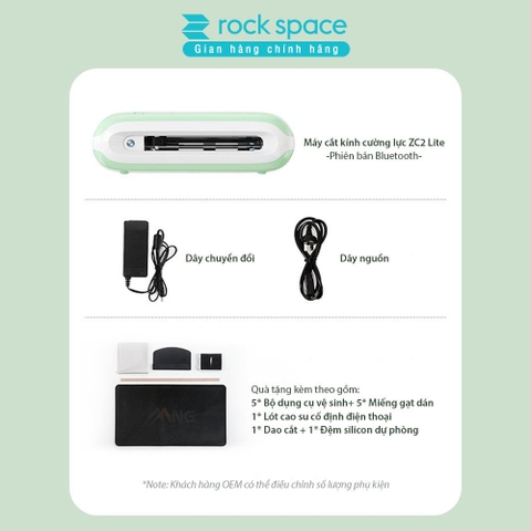 Máy cắt kính cường lực điện thoại, ipad Rockspace  ZC2 Lite phiên bản bluetooth - Hàng chính hãng bảo hành 12 tháng