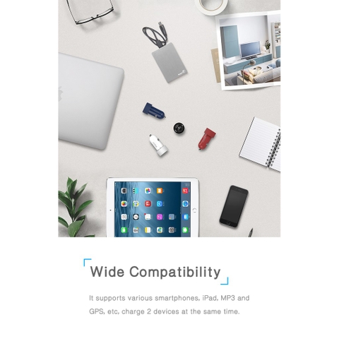 Tẩu sạc trên xe hơi Rockspace Sitor 2 cổng USB