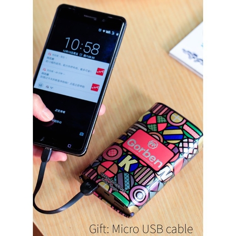 Pin sạc dự phòng chính hãng WK Gorben 10,000 mAh nhôm nguyên khối cho iphone samsung bảo hành năm