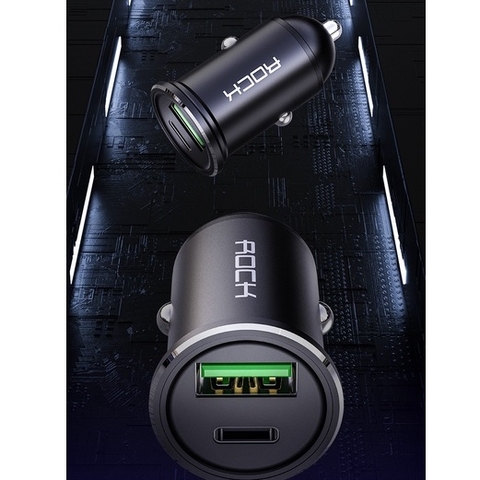 Tẩu sạc xe hơi Rockspace H13 cổng kép A + C PD 20W , nhỏ gọn sạc không nóng máy hàng chính hãng có bảo hành 12 tháng