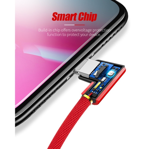 Dây sạc nhanh cho iphone hình chữ L dây dù Rockspace - Hàng chính hãng bảo hành 12 tháng 1 đổi 1