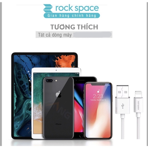 Dây cáp sạc nhanh cho Ip Rockspace S08 độ dài 1m,sạc nhanh,ổn định,không nóng máy bảo hành 12 tháng