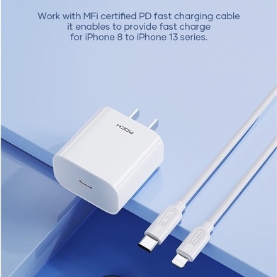 Củ sạc nhanh iPhone PD 20W Rockspace T18 Bảo hành 12 tháng lỗi 1 đổi 1