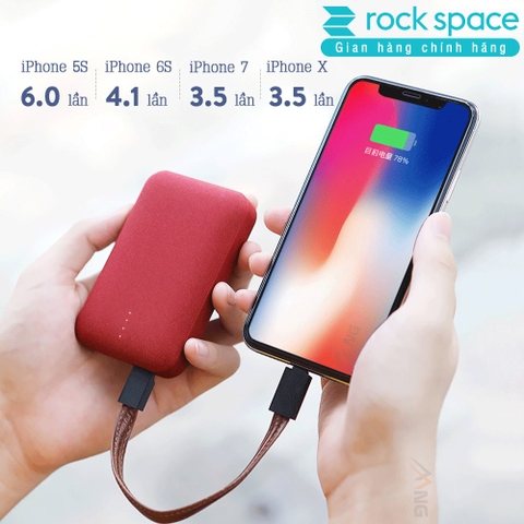 Pin sạc dự phòng mini chính hãng Rockspace P51 dung lượng thực 10.000 mAh