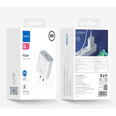 Củ sạc nhanh iPhone PD 20W Rockspace T18 Bảo hành 12 tháng lỗi 1 đổi 1