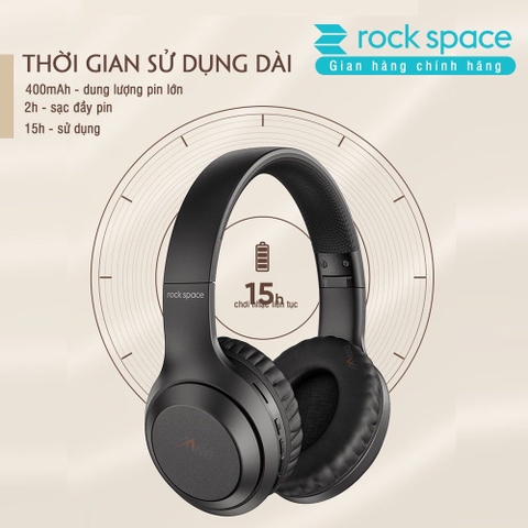 Combo 2 Tai nghe bluetooth chụp tai Rockspace O2 có micro nghe nhạc liên tục 15h Bảo hành chính hãng