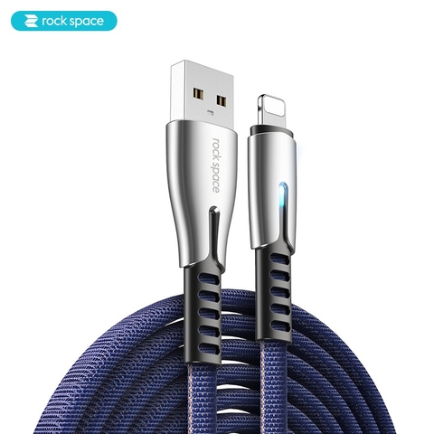 Dây sạc IP chính hãng Rockspace M2 chuẩn sạc nhanh ổn định có đèn led bảo hành 1 năm