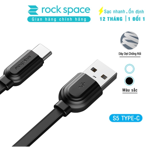 Dây cáp sạc iPhone Rockspace S5 sạc nhanh không nóng máy bảo hành 1 năm 1 đổi 1