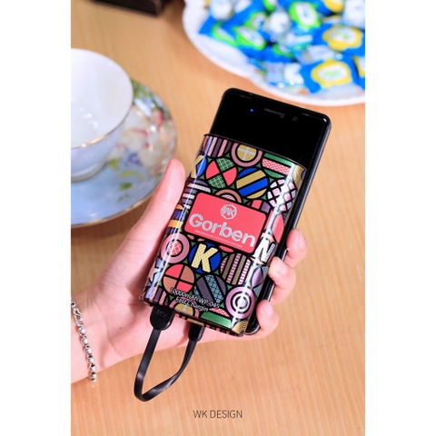 Pin sạc dự phòng chính hãng WK Gorben 10,000 mAh nhôm nguyên khối cho iphone samsung bảo hành năm