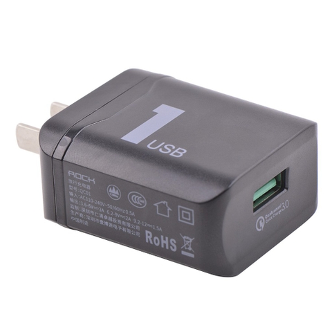 Củ sạc Rock Space T12 1A 1 cổng QC3.0 (Trắng)