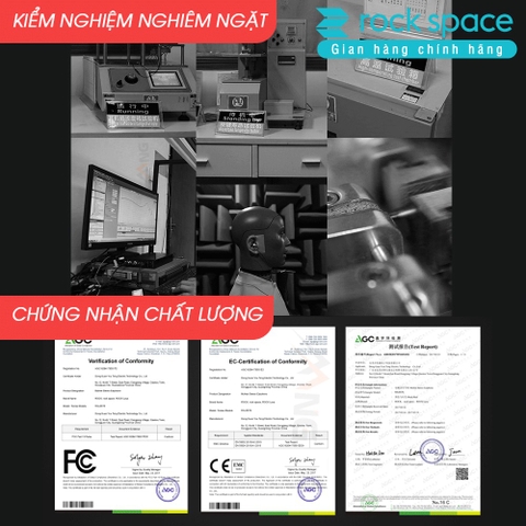 Tai nghe nhét tai có dây Rock Space Mufree, màu đen, có micro hàng chính hãng bảo hành 1 đổi 1 trong 12 tháng