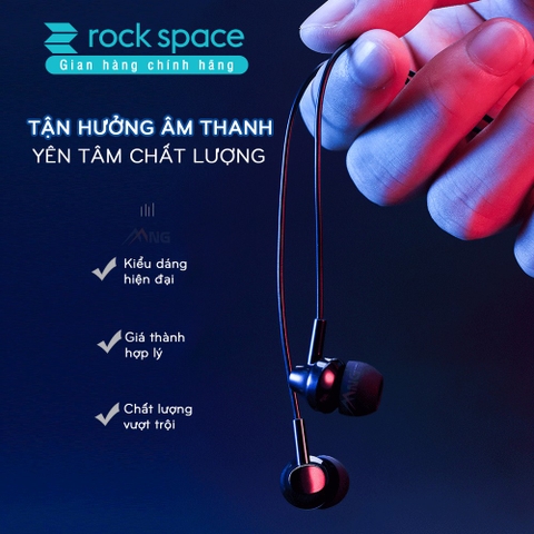 Tai Nghe Nhét Tai Có Dây Rockspace ES01 có mic nghe nhạc chơi game cho điện thoại  iphone samsung máy tính laptop