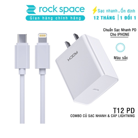 Bộ combo củ sạc nhanh chuẩn PD Rockspace T12 pro