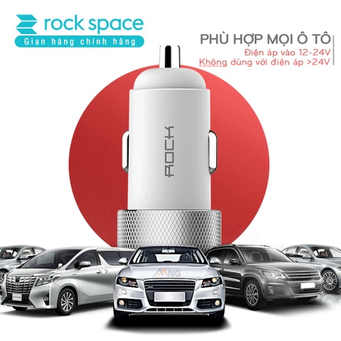 Tẩu sạc 2 cổng sạc nhanh trên xe hơi Rockspace Sitor typeC