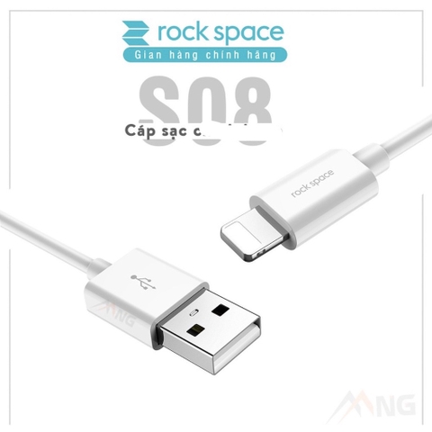 Dây cáp sạc nhanh cho Ip Rockspace S08 độ dài 1m,sạc nhanh,ổn định,không nóng máy bảo hành 12 tháng
