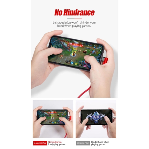 Dây sạc nhanh cho iphone hình chữ L dây dù Rockspace - Hàng chính hãng bảo hành 12 tháng 1 đổi 1