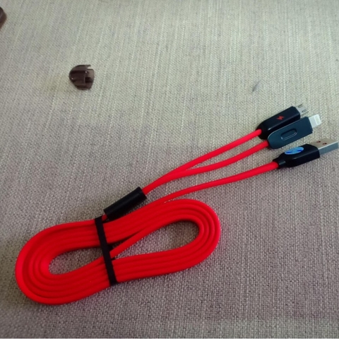 Dây cáp sạc 2 đầu sạc iphone và samsung chính hãng WK độ dài 1,2 m màu đỏ, đen, trắng, Hàng chính hãng bảo hành 12 tháng